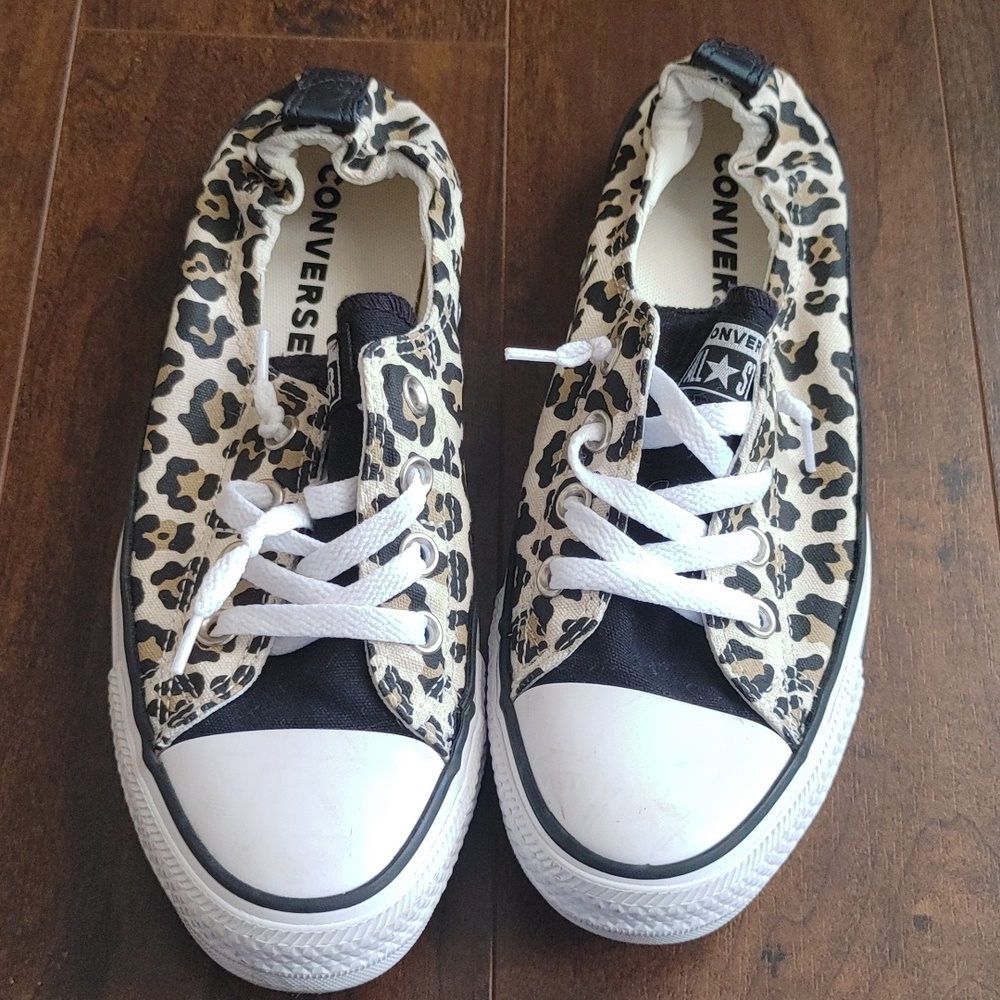Women's Leopard Print Converse Shoreline Slip-on Shoes